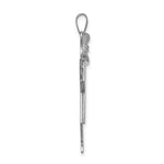Load image into Gallery viewer, 14K White Gold Large Girl with Bow on Left Engravable Charm