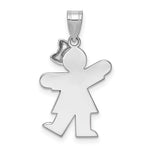 Load image into Gallery viewer, 14K White Gold 0.15-Carat Diamond Girl The Kids Pendant