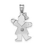 Load image into Gallery viewer, 14K White Gold 0.15-Carat Diamond Girl The Kids Pendant