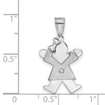 Load image into Gallery viewer, 14K White Gold 0.15-Carat Diamond Girl The Kids Pendant