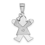 Load image into Gallery viewer, 14K White Gold 0.15-Carat Diamond Girl The Kids Pendant