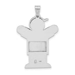 Load image into Gallery viewer, 14K White Gold 0.03-Carat 2 Diamond The Kids Girl with Bow Pendant