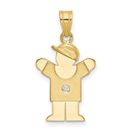 Load image into Gallery viewer, 14K Yellow Gold 0.015-Carat Diamond Boy with Cap The Kids Pendant