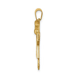 Load image into Gallery viewer, 14K Yellow Gold 0.03-Carat 2 Diamond Girl with Bow The Kids Pendant