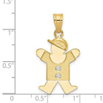 Load image into Gallery viewer, 14K Yellow Gold 0.03-Carat 2 Diamond Boy with Cap The Kids Pendant