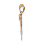Load image into Gallery viewer, 14K Two-tone Yellow Rose Gold 0.03-Carat 3 Diamond Girl with Bow The Kids Pendant