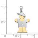Load image into Gallery viewer, 14K Two-tone Gold 0.015-Carat Diamond Boy with Cap The Kids Pendant