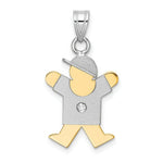 Load image into Gallery viewer, 14K Two-tone Gold 0.015-Carat Diamond Boy with Cap The Kids Pendant