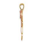 Load image into Gallery viewer, 14K Two-tone Yellow & Rose Gold 0.03-Carat 2 Diamond Girl with Bow The Kids Pendant