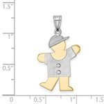 Load image into Gallery viewer, 14K Two-tone Gold 0.03-Carat 2 Diamond Boy with Cap The Kids Pendant
