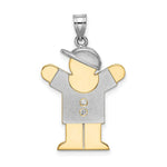 Load image into Gallery viewer, 14K Two-tone Gold 0.03-Carat 2 Diamond Boy with Cap The Kids Pendant