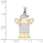 Load image into Gallery viewer, 14K Two-tone Gold 0.03-Carat 2 Diamond Boy with Cap The Kids Pendant