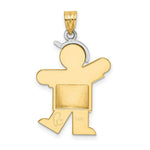 Load image into Gallery viewer, 14K Two-tone Gold Puffed Boy with Hat on Left Engravable Charm Pendant