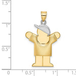Load image into Gallery viewer, 14K Two-tone Gold Puffed Boy with Hat on Right Engravable Charm Pendant