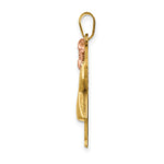 Load image into Gallery viewer, 14K Two-tone Gold Puffed Girl with Bow on Left Engravable Charm Pendant