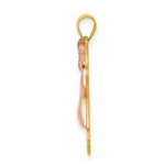 Load image into Gallery viewer, 14K Two-tone Gold Puffed Girl with Bow on Left Engravable Charm Pendant