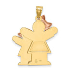 Load image into Gallery viewer, 14K Two-tone Gold Big Girl & Little Girl Engravable Charm Pendant