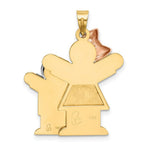Load image into Gallery viewer, 14K Tri-Color Gold Big Girl & Little Boy Engravable Charm Pendant