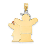 Load image into Gallery viewer, 14K Tri-Color Gold Big Boy & Little Girl Engravable Charm Pendant