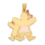 Load image into Gallery viewer, 14K Two-tone Gold Big Girl & Little Girl Engravable Charm Pendant