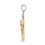 Load image into Gallery viewer, 14K Tri-Color Gold Big Boy & Little Girl Engravable Charm Pendant