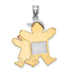 Load image into Gallery viewer, 14K Tri-Color Gold Big Boy & Little Girl Engravable Charm Pendant
