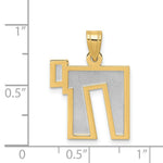 Load image into Gallery viewer, 14K Two-tone Gold Solid Satin Chai Charm