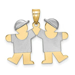 Load image into Gallery viewer, 14K Two-tone Gold Small Double Boys Engravable Charm