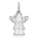 Load image into Gallery viewer, 14K White Gold Mini Girl Charm Pendant