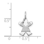 Load image into Gallery viewer, 14K White Gold Mini Girl Charm Pendant