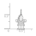 Load image into Gallery viewer, 14K White Gold Mini Girl Charm Pendant