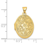 Load image into Gallery viewer, 14K Yellow Gold Scrolled Floral Locket 30x21mm