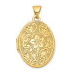 Load image into Gallery viewer, 14K Yellow Gold Scrolled Floral Locket 30x21mm