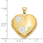 Load image into Gallery viewer, 14K Yellow Gold & Rhodium Floral Heart Locket 26x22mm