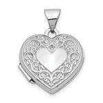 Load image into Gallery viewer, 14K White Gold Heart Locket 21x15mm