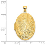 Load image into Gallery viewer, 14K Yellow Gold Scroll Oval Locket 34x26mm
