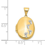 Load image into Gallery viewer, 14K Yellow Gold Footprints Locket 25x17mm