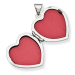 Load image into Gallery viewer, 14K White Gold Polished Diamond Heart-Shaped Claddagh Locket 21x15mm
