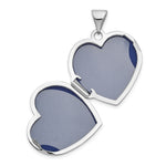 Load image into Gallery viewer, 14K White Gold Polished Heart-Shaped Floral Locket 24x19mm