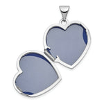 Load image into Gallery viewer, 14K White Gold Scrolled Love you always Heart Locket 24x19mm