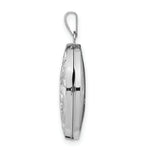 Load image into Gallery viewer, 14K White Gold Polished Reversible Love You Always Oval Locket 30x21mm