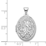 Load image into Gallery viewer, 14K White Gold Polished Reversible Love You Always Oval Locket 30x21mm