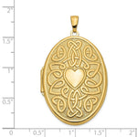 Load image into Gallery viewer, 14K Yellow Gold Celtic Heart 38mm Oval Locket 47x38mm