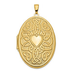 Load image into Gallery viewer, 14K Yellow Gold Celtic Heart 38mm Oval Locket 47x38mm