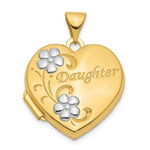 Load image into Gallery viewer, 14K Yellow Gold w/ Rhodium Daughter Floral 18mm Heart Locket 24x19mm