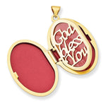 Load image into Gallery viewer, 14K Yellow Gold Guardian Angel with Diamond 26mm Oval Locket 34x26mm