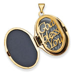 Load image into Gallery viewer, 14K Yellow Gold Guardian Angel with Diamond 26mm Oval Locket 34x26mm