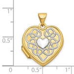 Load image into Gallery viewer, 14K Yellow Gold 18mm Heart Rhodium Heart of Gold Locket 24x19mm