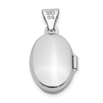 Load image into Gallery viewer, 14K White Gold 13mm Oval Plain Assembled Locket 20x13mm