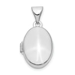Load image into Gallery viewer, 14K White Gold 13mm Oval Plain Assembled Locket 20x13mm